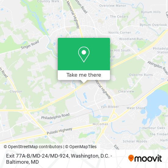 Exit 77A-B/MD-24/MD-924 map