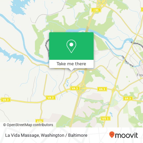 Mapa de La Vida Massage, Fredericksburg, VA 22401