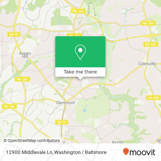 Mapa de 12900 Middlevale Ln, Silver Spring, MD 20906