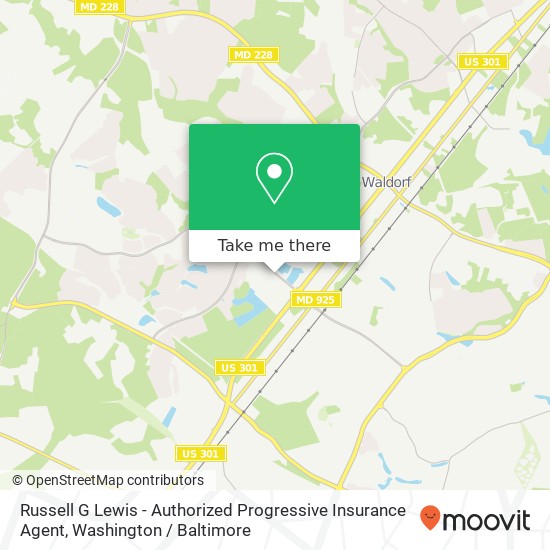 Mapa de Russell G Lewis - Authorized Progressive Insurance Agent, 1282 Smallwood Dr W