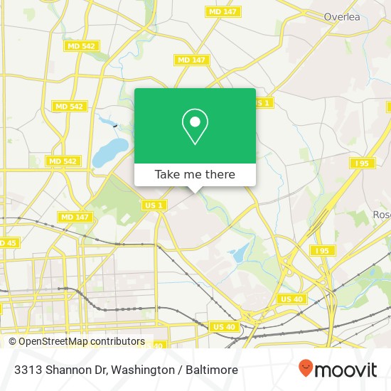 Mapa de 3313 Shannon Dr, Baltimore, MD 21213