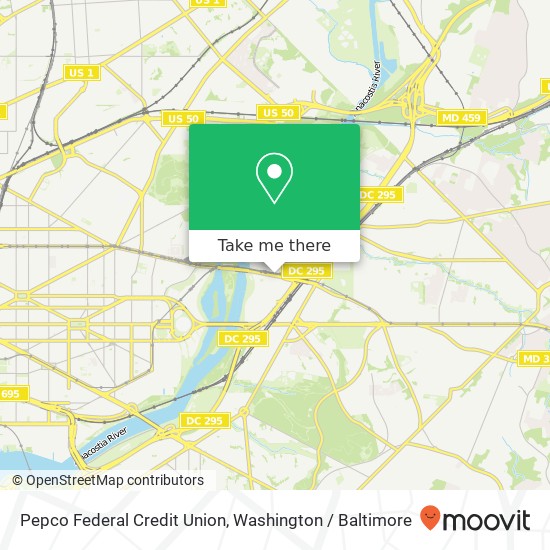 Mapa de Pepco Federal Credit Union, 3400 Benning Rd NE