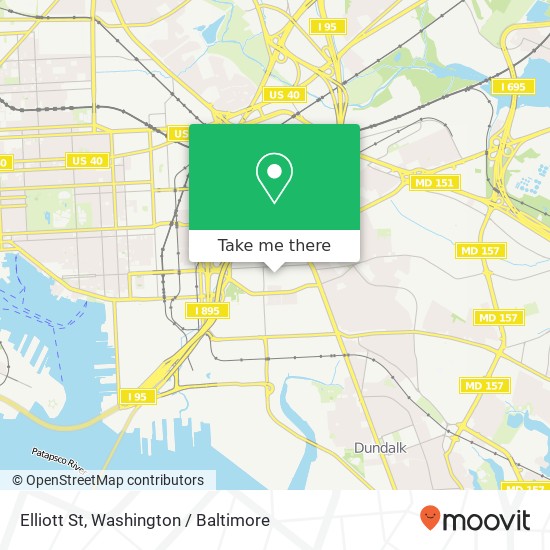 Mapa de Elliott St, Baltimore, MD 21224
