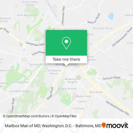 Mailbox Man of MD map