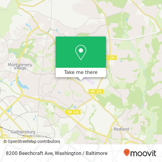 Mapa de 8200 Beechcraft Ave, Gaithersburg, MD 20879
