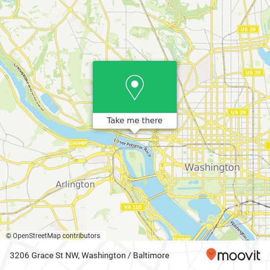 Mapa de 3206 Grace St NW, Washington, DC 20007