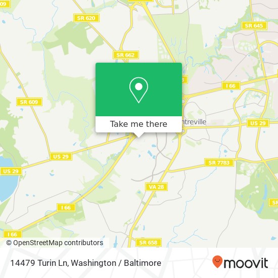 Mapa de 14479 Turin Ln, Centreville, VA 20121