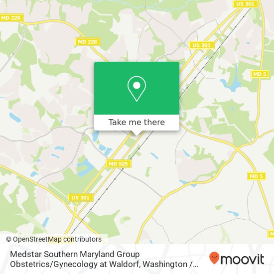 Mapa de Medstar Southern Maryland Group Obstetrics / Gynecology at Waldorf, 11340 Pembrooke Sq