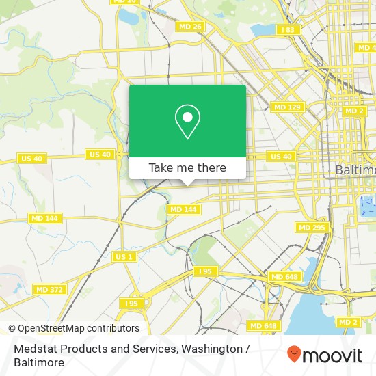 Mapa de Medstat Products and Services, 2417 W Baltimore St