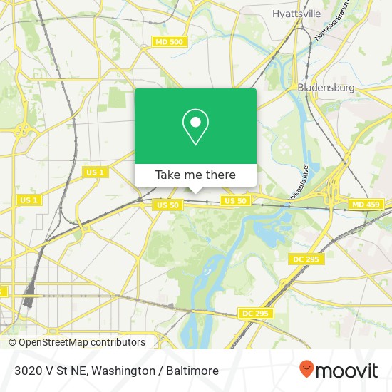 3020 V St NE, Washington, DC 20018 map