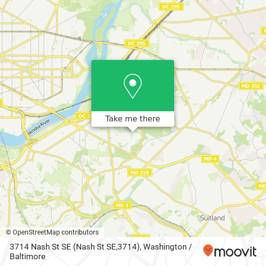 Mapa de 3714 Nash St SE (Nash St SE,3714), Washington, DC 20020