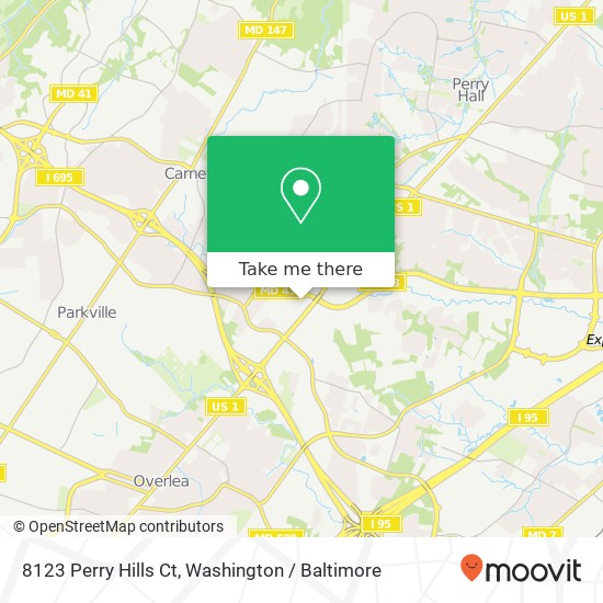 Mapa de 8123 Perry Hills Ct, Nottingham, MD 21236