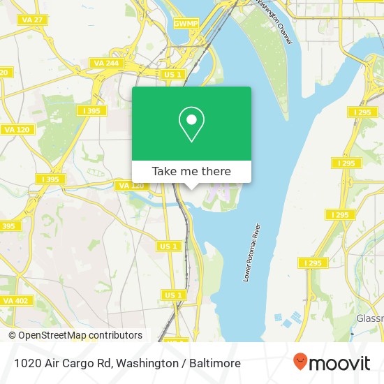 1020 Air Cargo Rd, Arlington, VA 22202 map