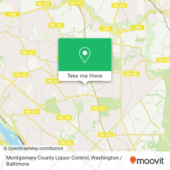 Montgomery County Liquor Control map