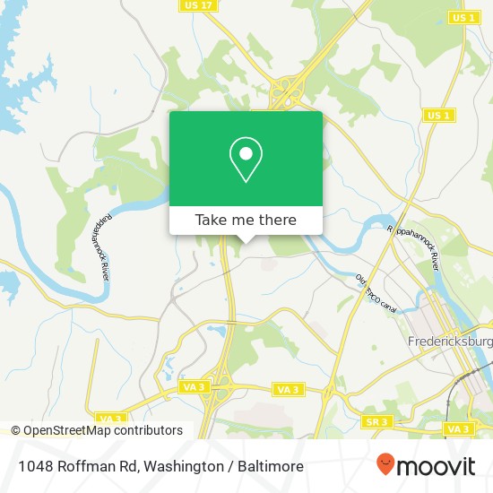 Mapa de 1048 Roffman Rd, Fredericksburg, VA 22401