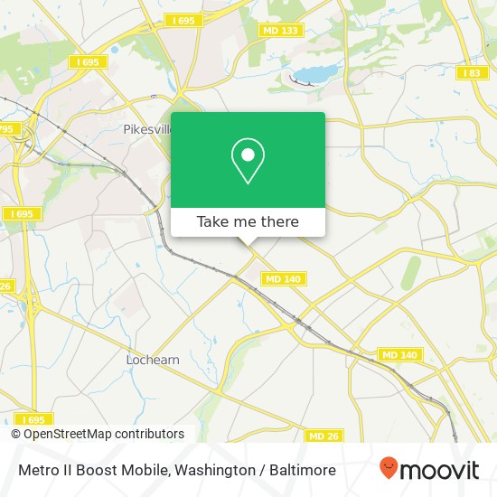 Mapa de Metro II Boost Mobile, 6590 Reisterstown Rd