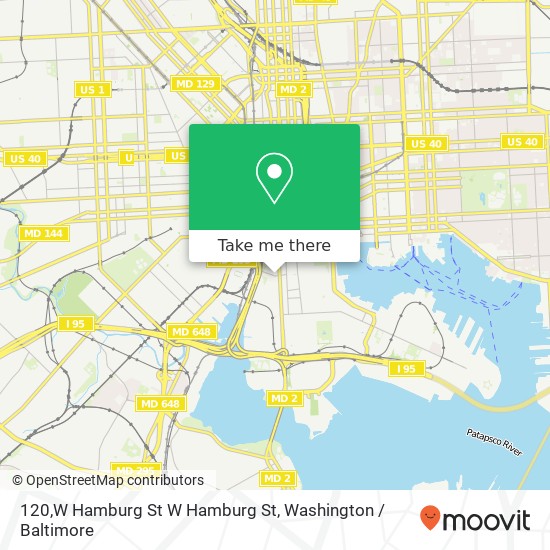 Mapa de 120,W Hamburg St W Hamburg St, Baltimore, MD 21230