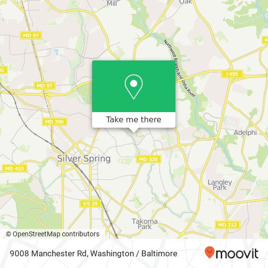 Mapa de 9008 Manchester Rd, Silver Spring, MD 20901