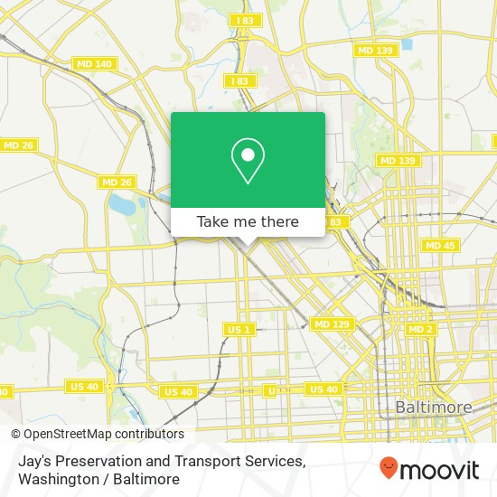 Mapa de Jay's Preservation and Transport Services, 2825 Woodbrook Ave
