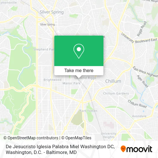 Mapa de De Jesucristo Iglesia Palabra Miel Washington DC