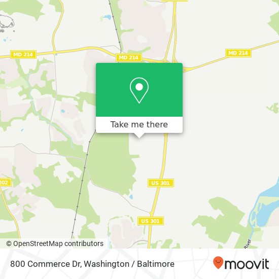 Mapa de 800 Commerce Dr, Upper Marlboro, MD 20774