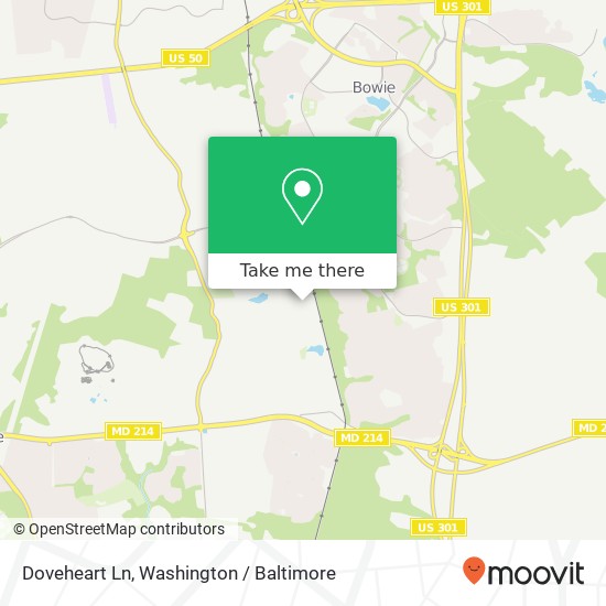 Mapa de Doveheart Ln, Bowie, MD 20721