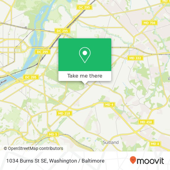 1034 Burns St SE, Washington, DC 20019 map