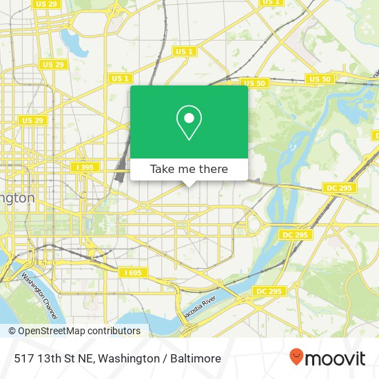 Mapa de 517 13th St NE, Washington, DC 20002