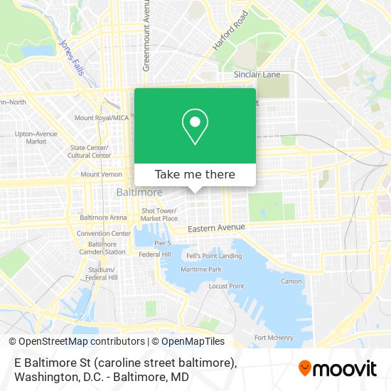 E Baltimore St (caroline street baltimore) map