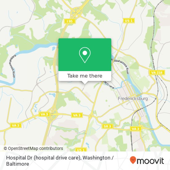Hospital Dr (hospital drive care), Fredericksburg, VA 22401 map