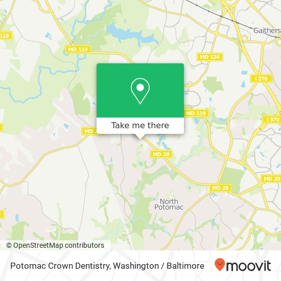 Potomac Crown Dentistry, 11908 Darnestown Rd map