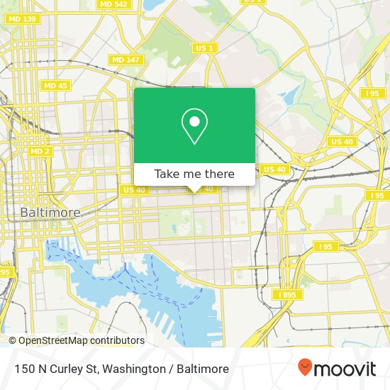 Mapa de 150 N Curley St, Baltimore, MD 21224