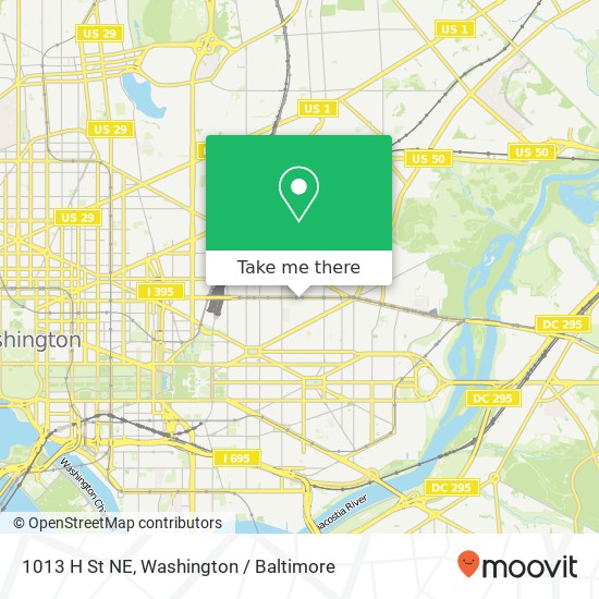 Mapa de 1013 H St NE, Washington, DC 20002