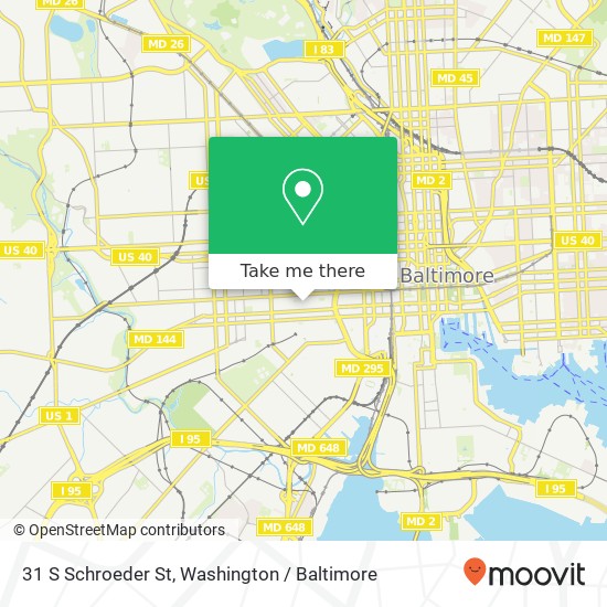 Mapa de 31 S Schroeder St, Baltimore, MD 21223