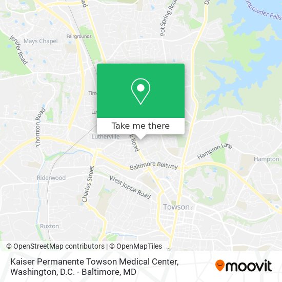 Kaiser Permanente Towson Medical Center map