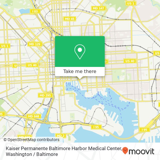 Kaiser Permanente Baltimore Harbor Medical Center, 815 E Pratt St map