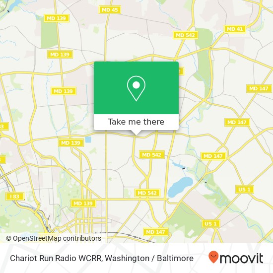 Chariot Run Radio WCRR map