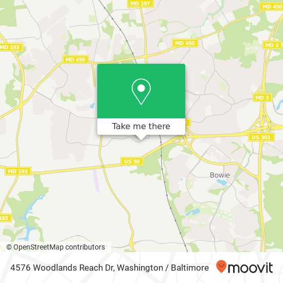 Mapa de 4576 Woodlands Reach Dr, Bowie, MD 20720