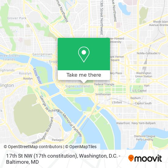 Mapa de 17th St NW (17th constitution)