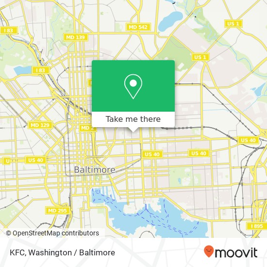 Mapa de KFC, 901 N Caroline St