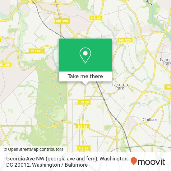 Georgia Ave NW (georgia ave and fern), Washington, DC 20012 map