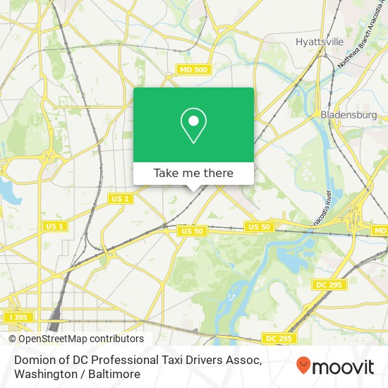 Domion of DC Professional Taxi Drivers Assoc map