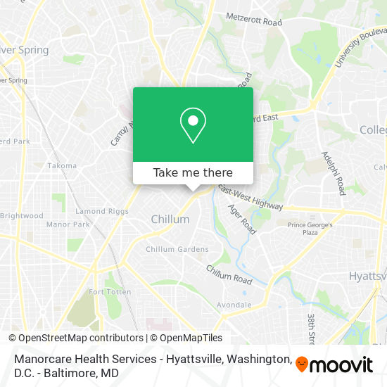 Mapa de Manorcare Health Services - Hyattsville