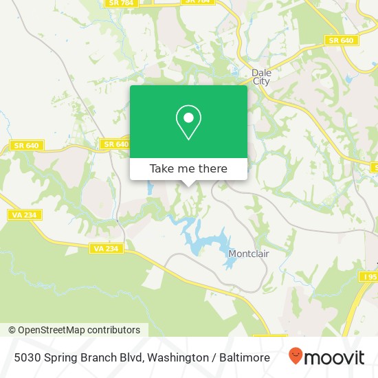 5030 Spring Branch Blvd, Dumfries (MONTCLAIR), <B>VA< / B> 22025 map