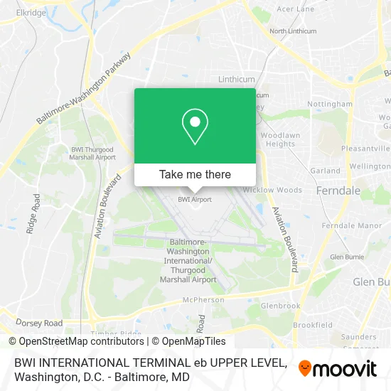 BWI INTERNATIONAL TERMINAL eb UPPER LEVEL map