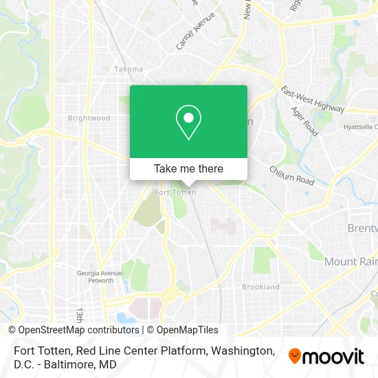 Fort Totten, Red Line Center Platform map