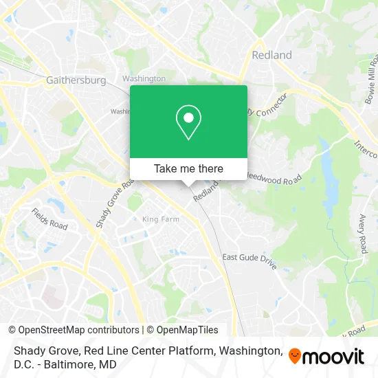 Shady Grove, Red Line Center Platform map
