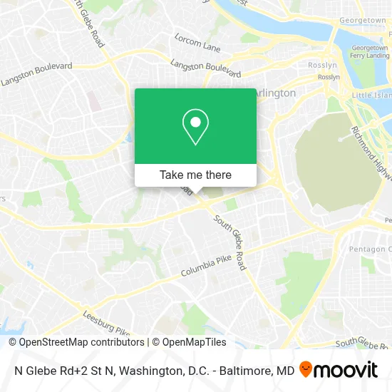 N Glebe Rd+2 St N map