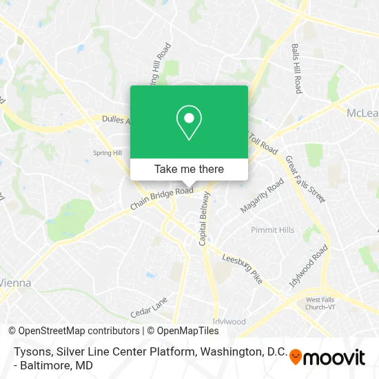 Tysons, Silver Line Center Platform map