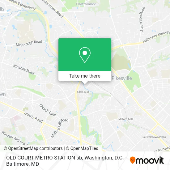 OLD COURT METRO STATION sb map